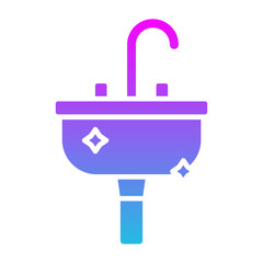 Sink Glyph Gradient Icon