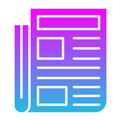 Newspaper Glyph Gradient Icon