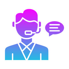 Customer Service Glyph Gradient Icon