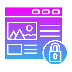 Web Security Glyph Gradient Icon
