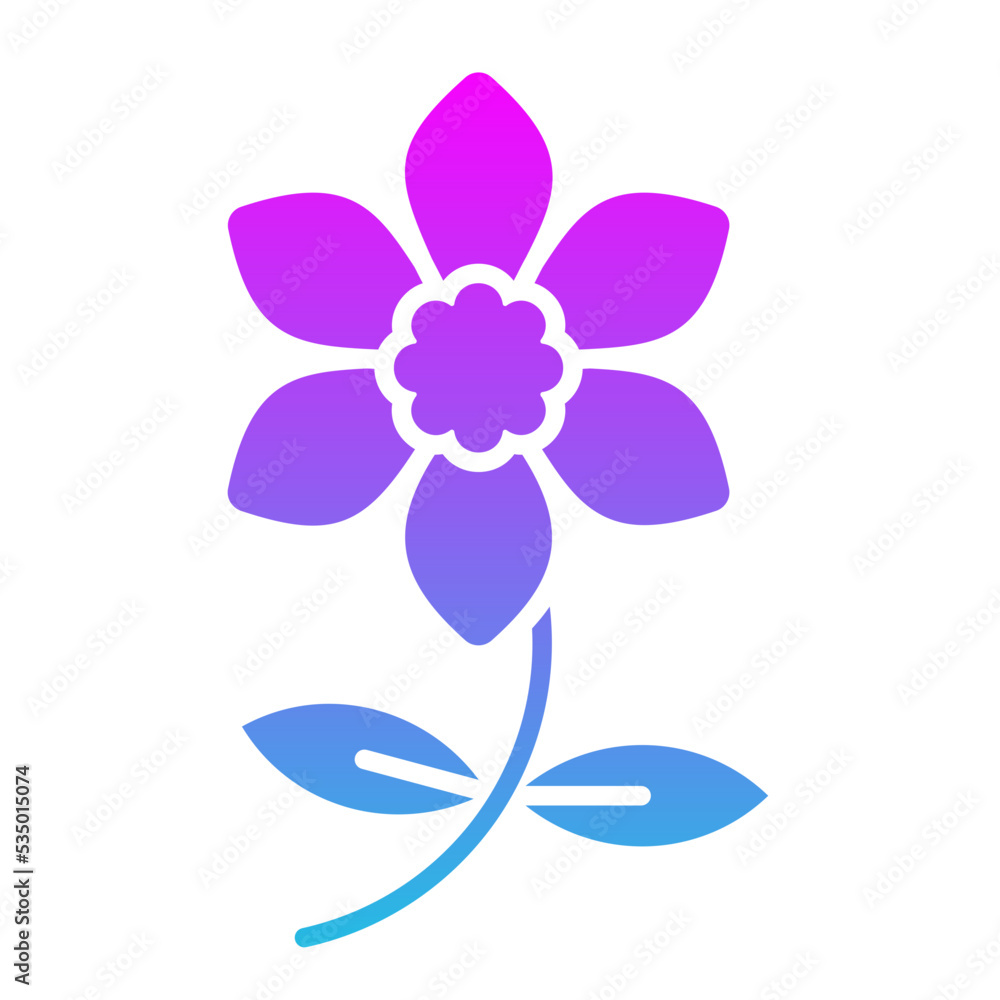 Wall mural daffodil glyph gradient icon