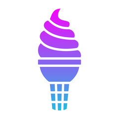 Ice Cream Glyph Gradient Icon