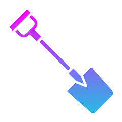 Shovel Glyph Gradient Icon