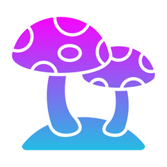 Mushroom Glyph Gradient Icon