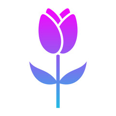 Tulip Glyph Gradient Icon