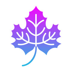 Maple Leaf Glyph Gradient Icon
