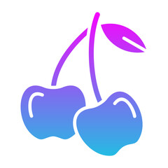 Cherry Glyph Gradient Icon
