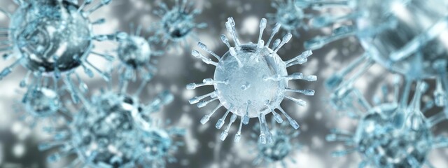 Close-up virus against the background , infection with a new strain, infectious bacterium, 3D rendering