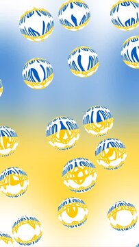 moving abstract art ukrainian blue and yellow colours. tryzub. moving abstract art. vertical video