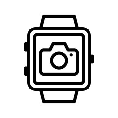 Vector Icons Smartwatch Camera Lineal Style. Pixel Perfect and Editable Stroke.