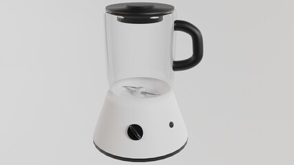 Electric white kitchen blender for chopping vegetables with speed control.