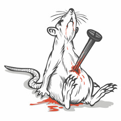 illustration of a dead rat mouse