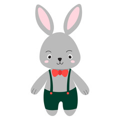 rabbit hare cartoon on white background, isolated vector