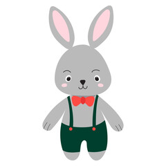 rabbit hare cartoon on white background, isolated vector