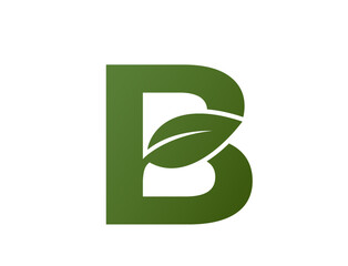 letter b with leaf logo. Initial logo design. eco friendly, ecology and environment symbol. isolated vector image © Назарій