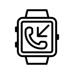 Vector Icons Smartwatch Incoming Call Lineal Style. Pixel Perfect and Editable Stroke.