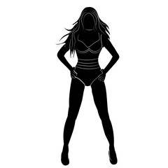 woman silhouette on white background isolated vector