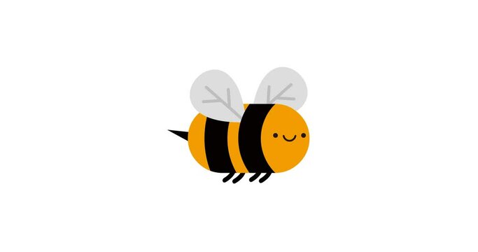 flying cute bee cartoon animation