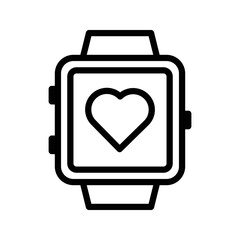 Vector Icons Smartwatch Love Lineal Style. Pixel Perfect and Editable Stroke.