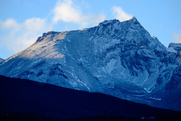 One of the Martial mountains that surround Ushuaia seemingly has a blue colour. It received little...