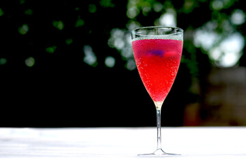 A welcome drink of fruit juice for guests who visit and relax during the holidays.