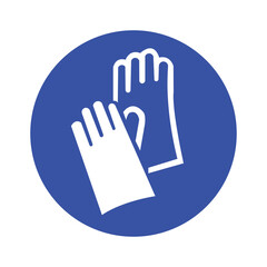 wear glopes,Wear Hand Protection Symbol,Vector Illustration, Isolate white background Icon. EPS10.