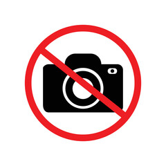 Photo, video and phone prohibition symbol . No photographing and filming prohibit icon logo collection. Vector illustration image. Isolated on white background.
