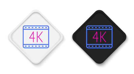 Naklejka premium Line 4k movie, tape, frame icon isolated on white background. Colorful outline concept. Vector