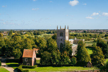 Fototapeta na wymiar English Countryside Landscape Shot, Church