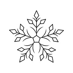 Snow Snowflake Minimalistic Flat Line Outline Stroke Icon Pictogram Symbol Set.