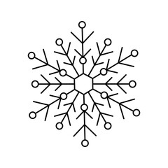 Snow Snowflake Minimalistic Flat Line Outline Stroke Icon Pictogram Symbol Set.
