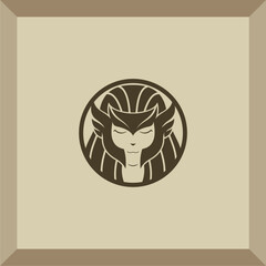 simple valkyrie logo for symbol or icon
