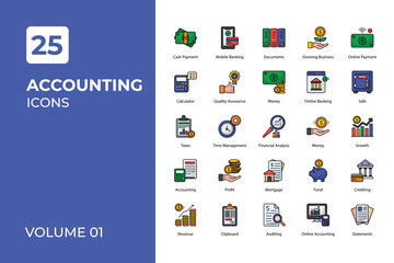 Accounting icons collection.
