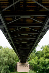 Framework under a bridge over the river Bug in Brest.