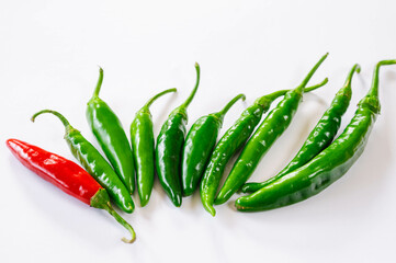 赤唐辛子と青唐辛子