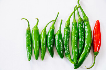 赤唐辛子と青唐辛子
