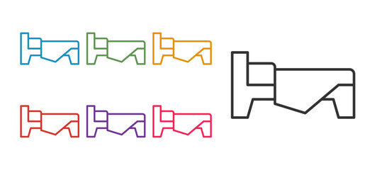 Obraz premium Set line Bed icon isolated on white background. Set icons colorful. Vector