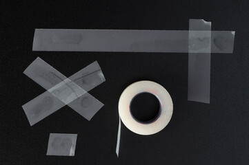 Set of white transparent masking tape