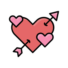 Valentine day element heart with arrow