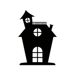 Haunted House Halloween Illustration 