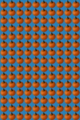 seamless pumpkin pattern on blue background 