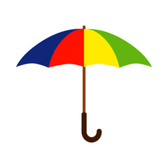 Colorful umbrella isolated on white background.
