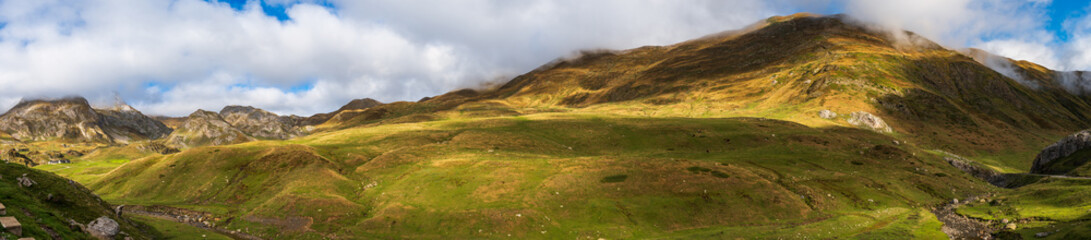 Col du Pourtalet at 1794 meters, and the plateau of An&eacute;ou, in the Ossau valley, in the Pyrenees Atlantique, in New Aquitaine, France