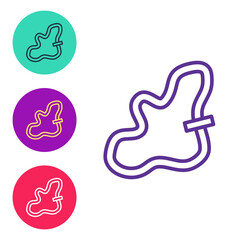 Fototapeta premium Set line Racing track icon isolated on white background. Set icons colorful. Vector