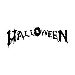 Happy Halloween text banner, Vector hand-drawn