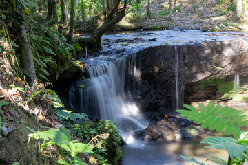 Photograph of a beautiful waterfall of clean water