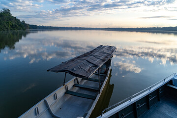 Naklejka premium The beautiful lagoon of Limoncocha, biological reserve.