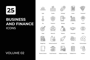Business and Finance icons collection.