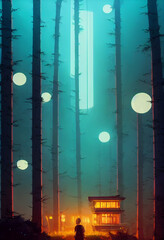 Fantasy Houses In a Lush Forest