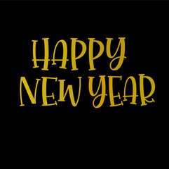 Happy new year typography hand lettering design